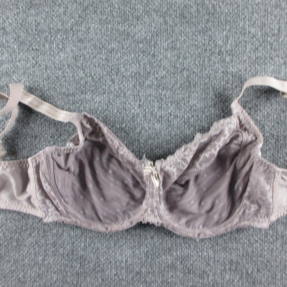 Chantelle Balconette Bra Womens 34DDDD Purple Lace Unlined Underwire Mesh
